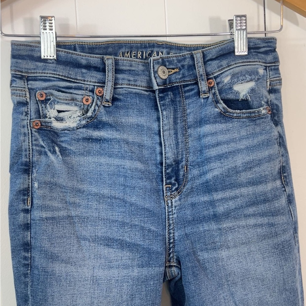 American Eagle High Rise Flare Jeans Size 0 Bohemian 90s Festival High Waist - Picture 16 of 16